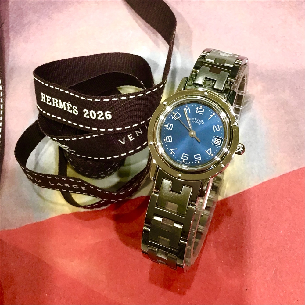 【HERMES vintages】Blue CLIPPER、i l y a (あります!)