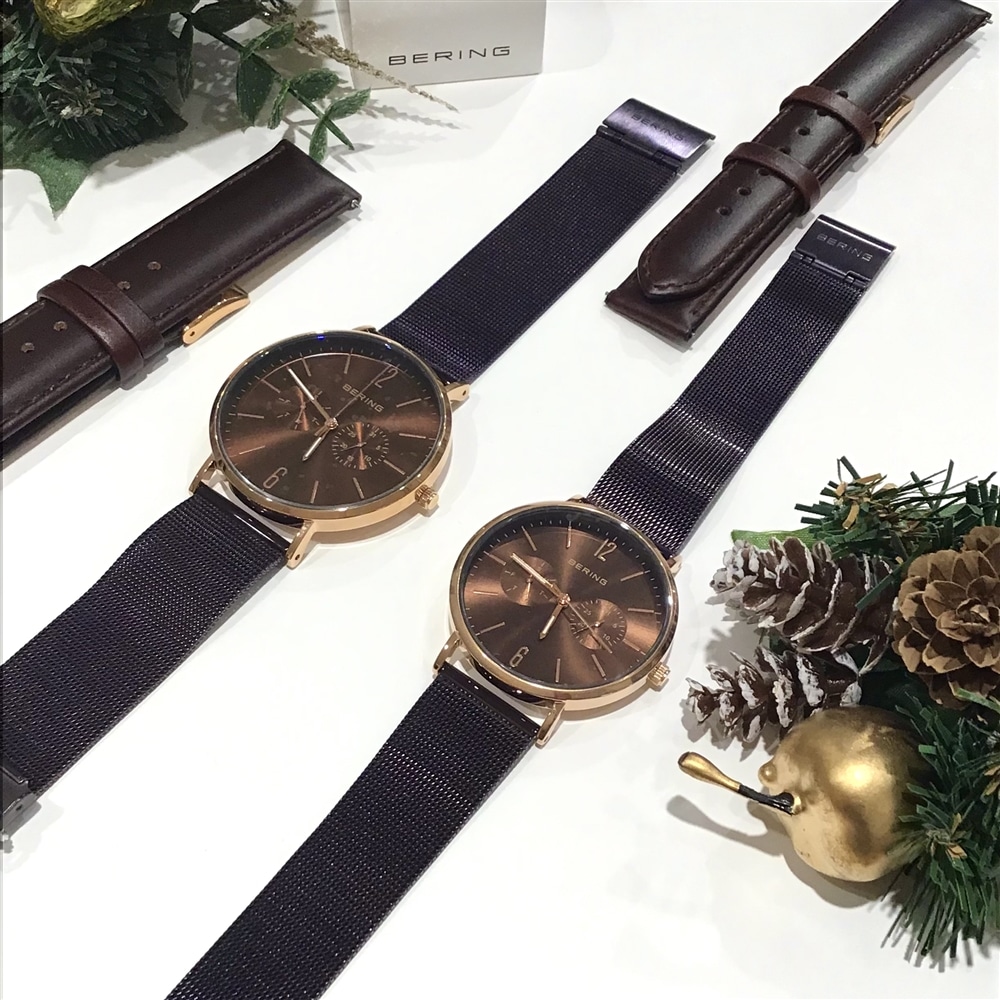 クリスマスプレゼントにぴったりペアウォッチ!【BERING】Change!ブラウンモデル